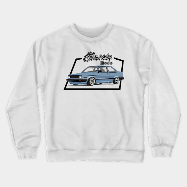 Car sedan in classic mode blue Crewneck Sweatshirt by creative.z